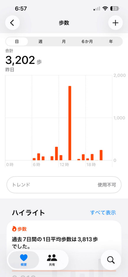 本日の歩数